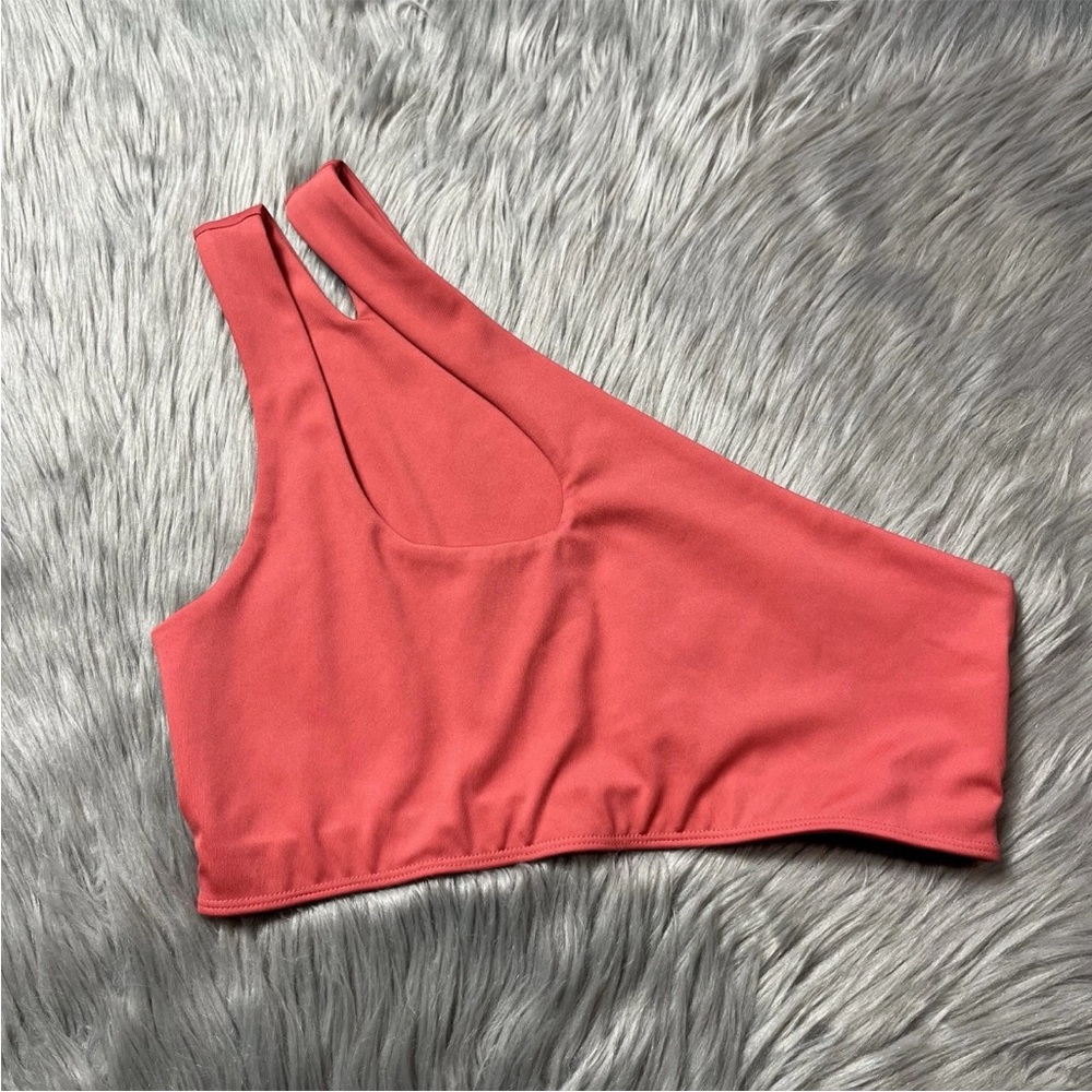 Reformation Eco Move Hot Coral Simone One Shoulder Sports Bra Small